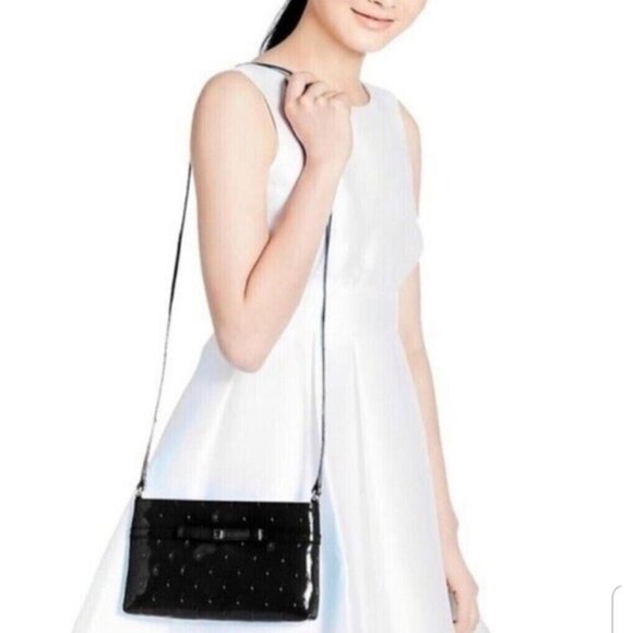 Kate Spade Camellia Street Amy Crossbody Patent Leather Small Shoulder Bag Zip - Picture 1 of 14